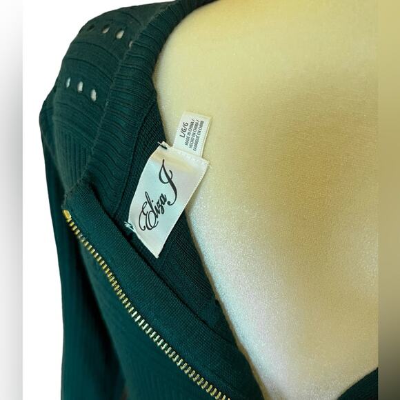 Eliza J Forest Green Fit & Flare Scoop Neck Sweater Dress - Size 12 - Picture 3 of 3